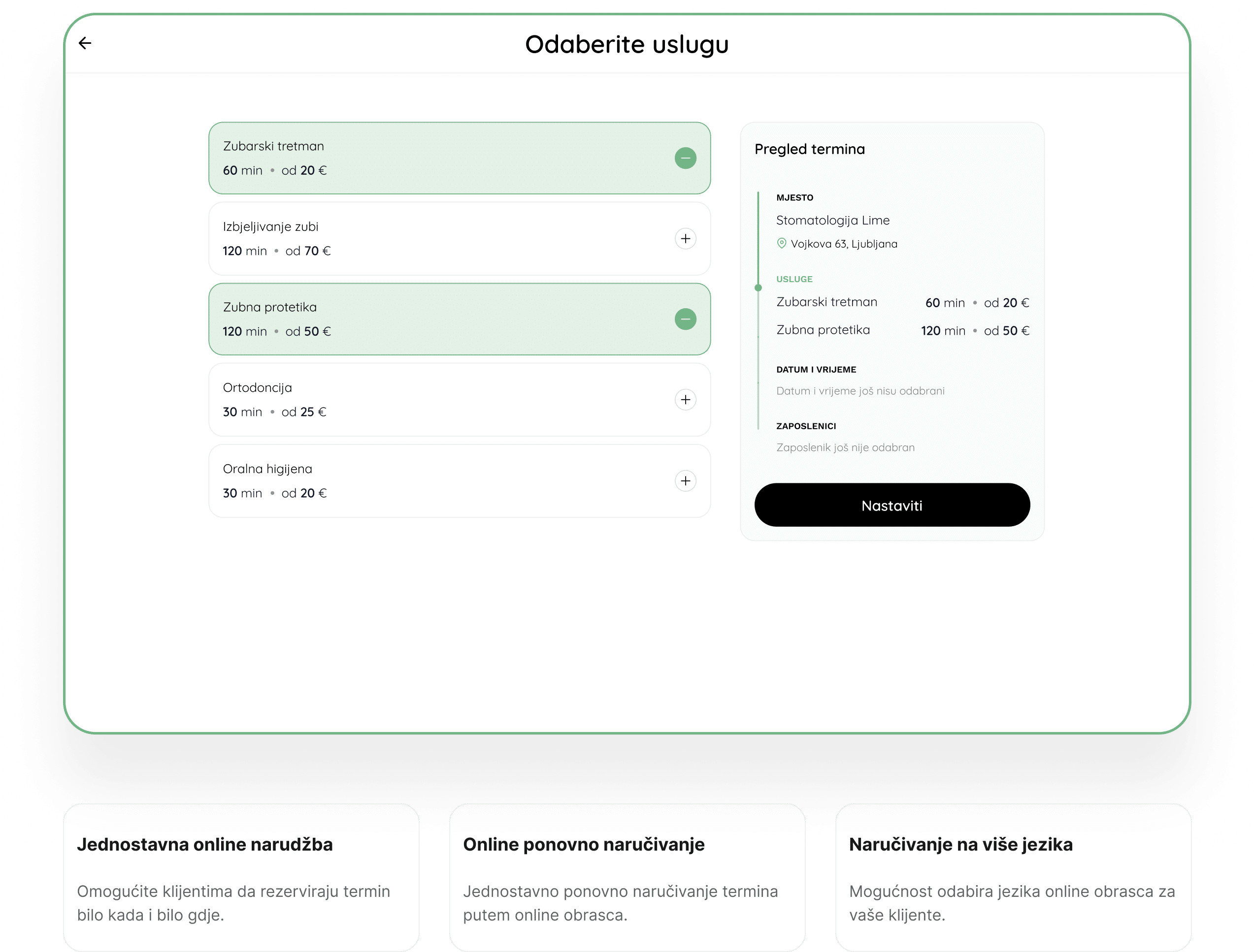 Pregled_Termina_Stomatologija_Lime_Booking_HR